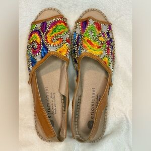 Eric Michael Colorful Paisley Embroidered Espadrilles Women’s size EU‎ 38 US 7.5